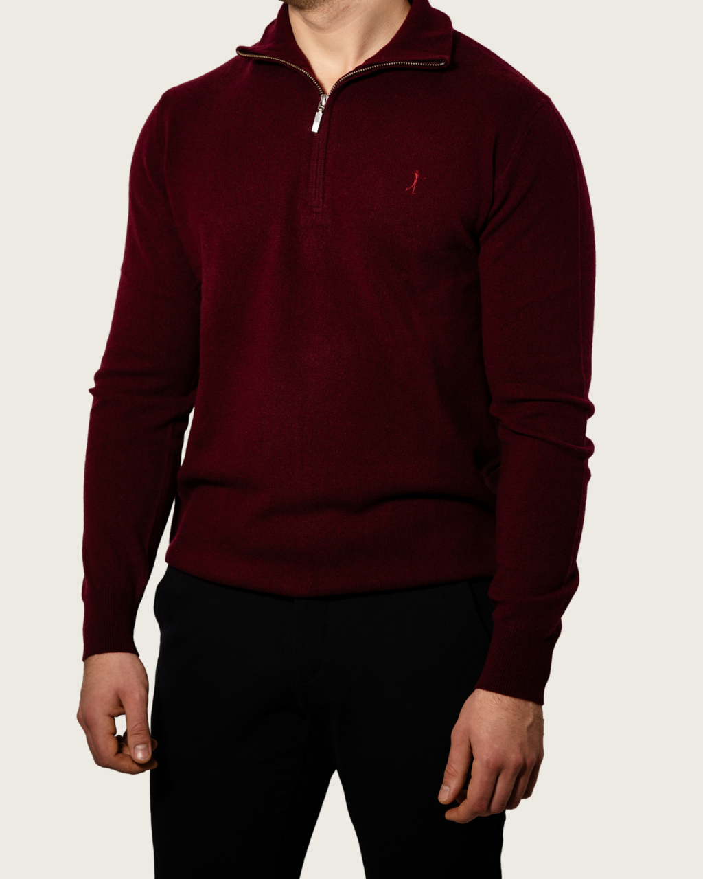 Pulover Half-Zip — Burgundy