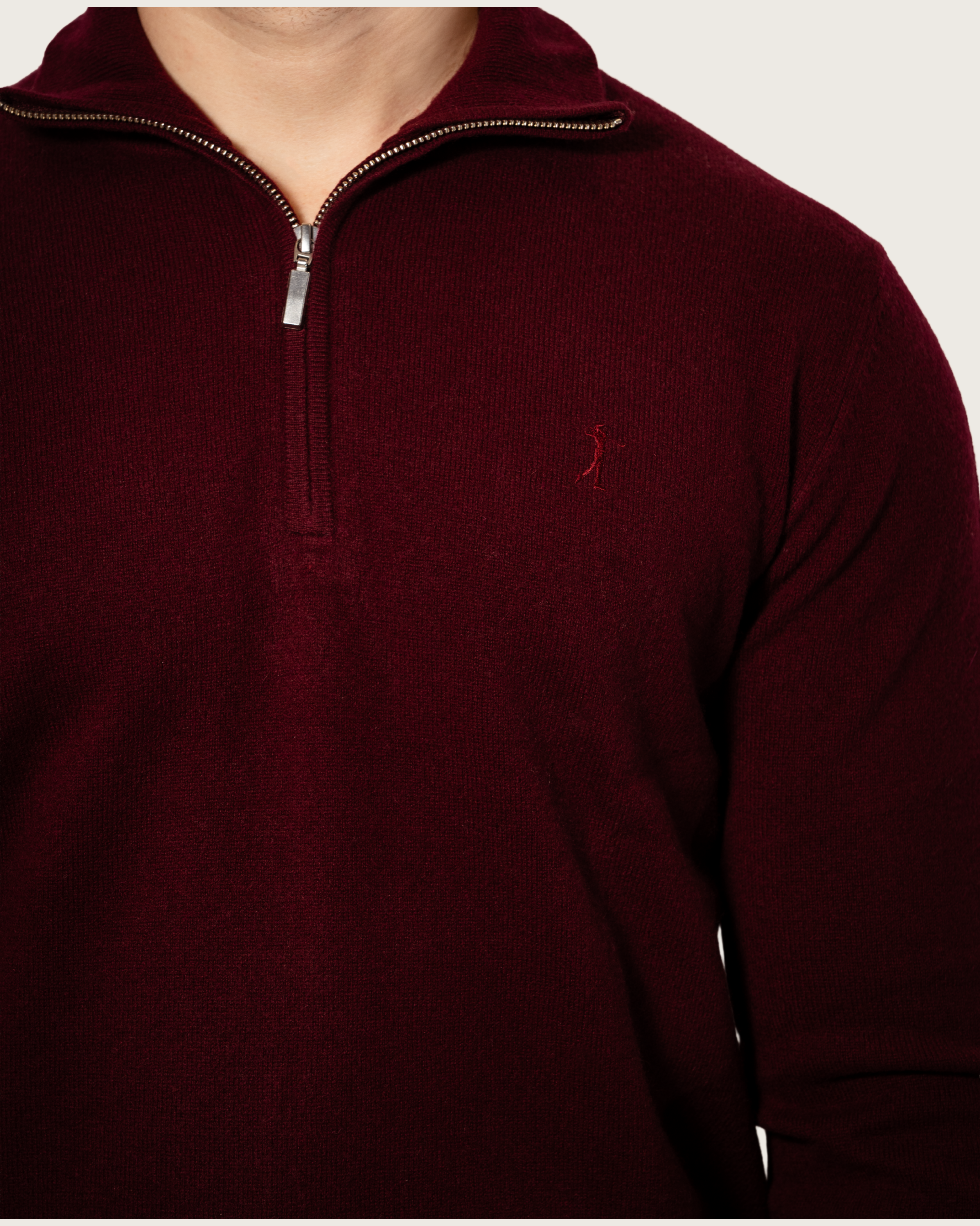 Pulover Half-Zip — Burgundy