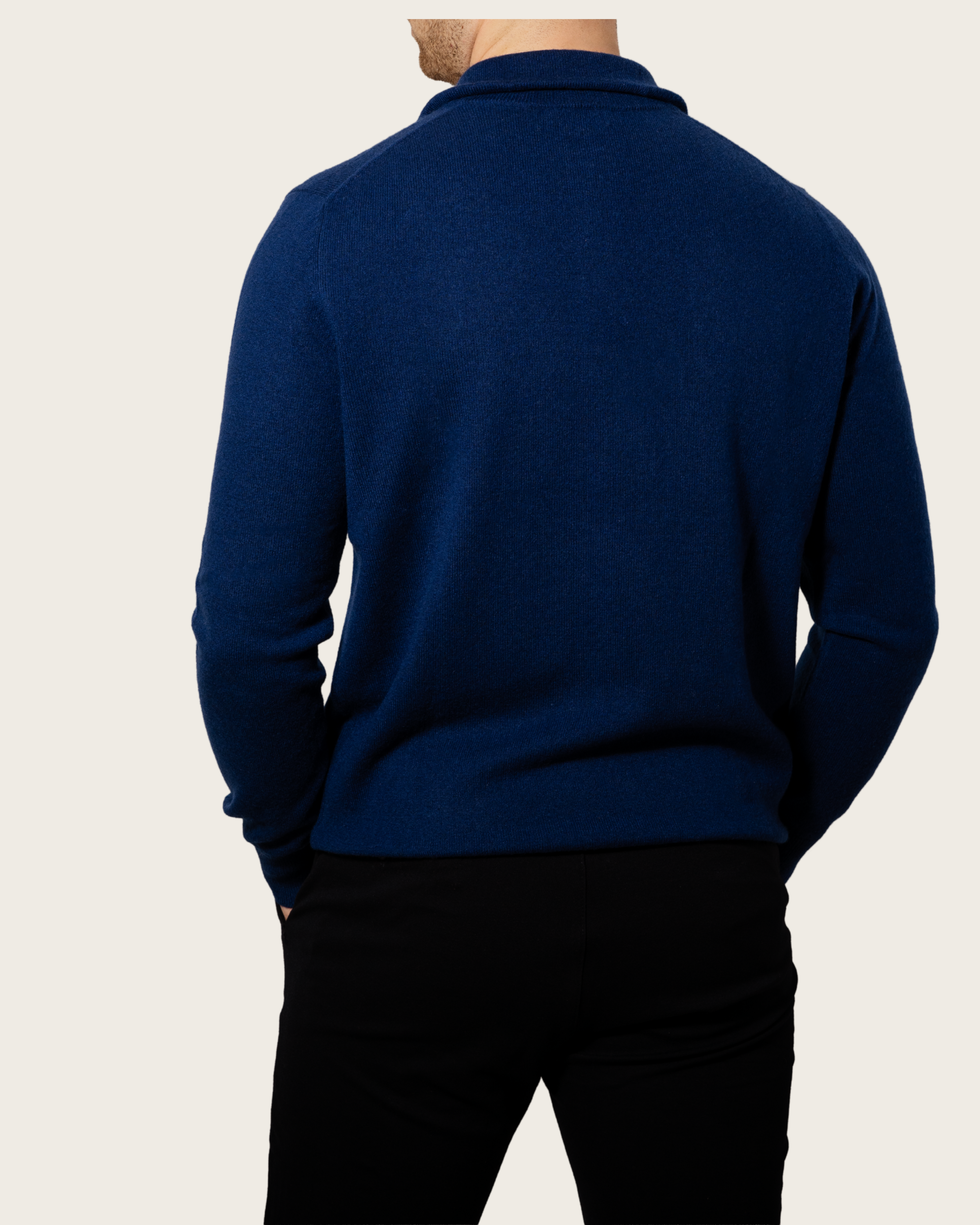 Pulover Half-Zip — Albastru Nocturn