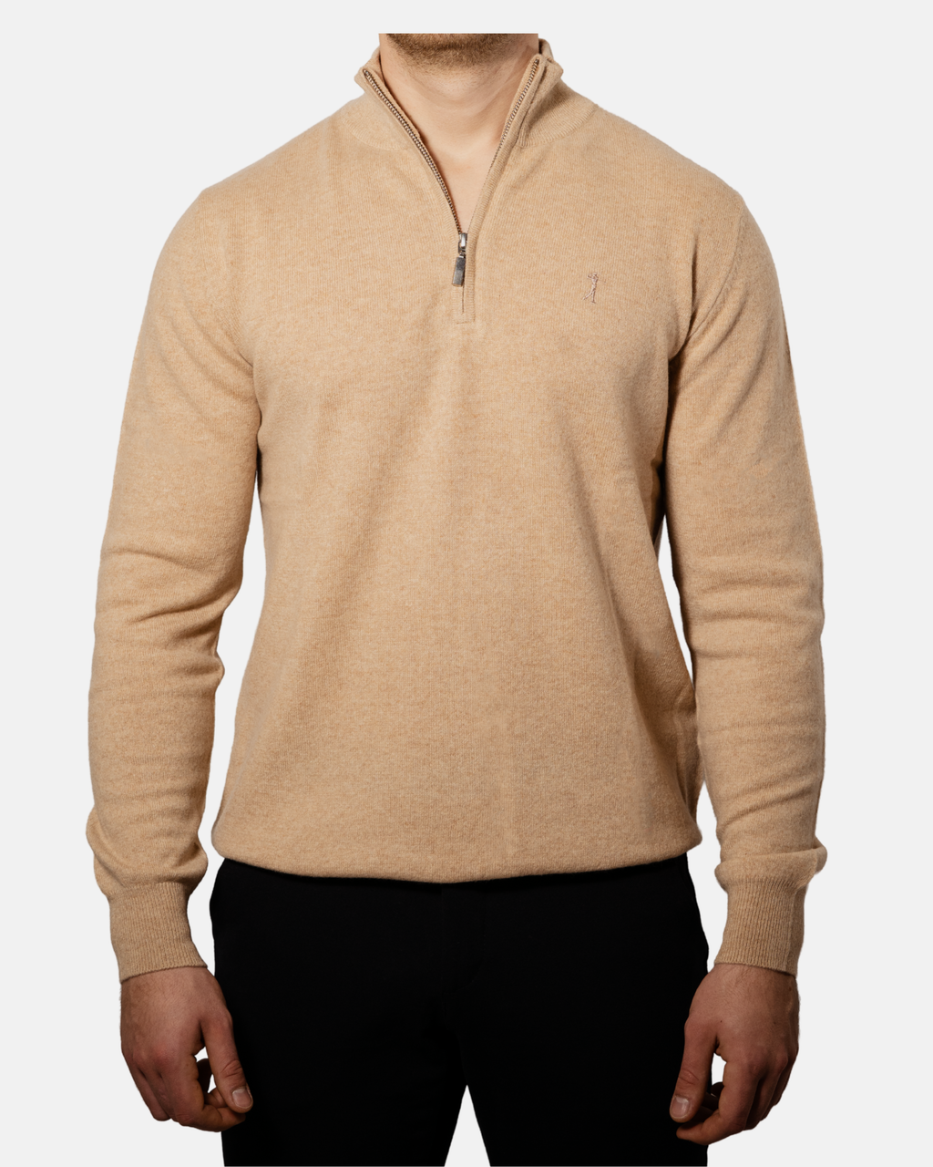 Pulover Half-Zip — Cașmir Pur
