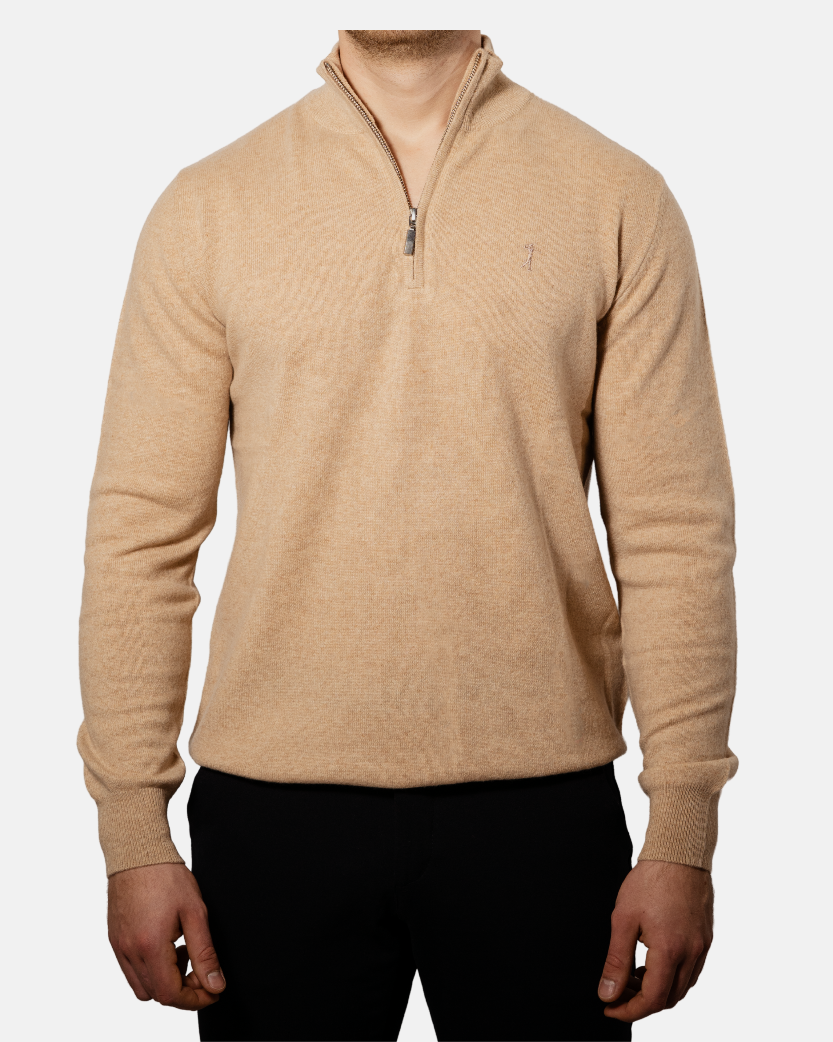 Pulover Half-Zip — Cașmir Pur